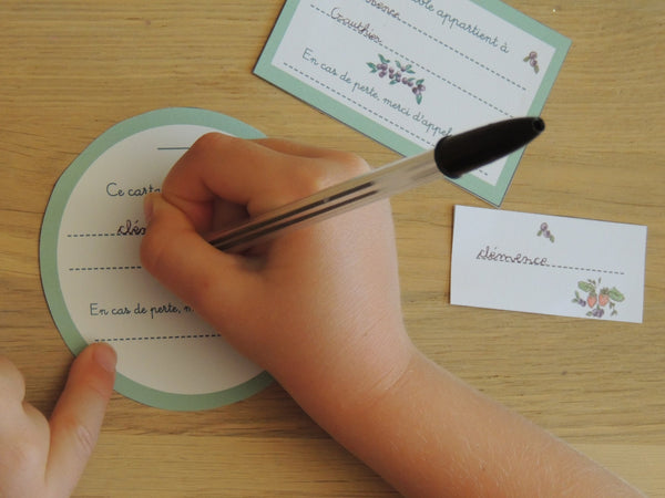 Des étiquettes pour mon cartable !