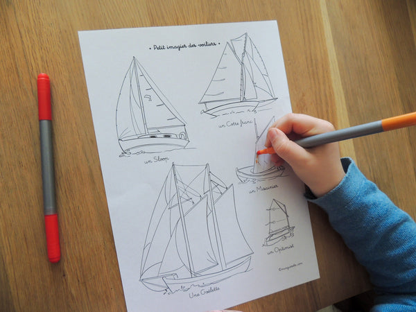 Petit imagier des voiliers à colorier !