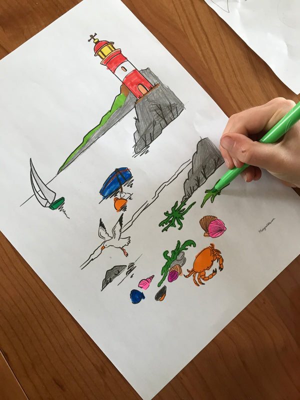 Un coloriage de bord de mer !