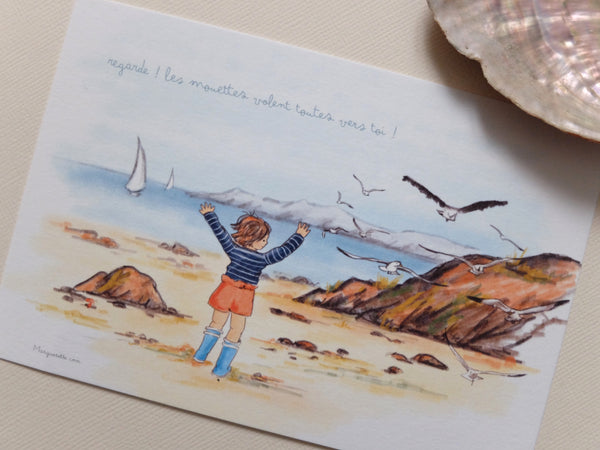 La carte "Regarde, les mouettes volent toutes vers toi"