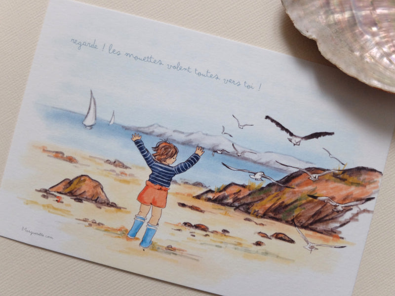 La carte "Regarde, les mouettes volent toutes vers toi"