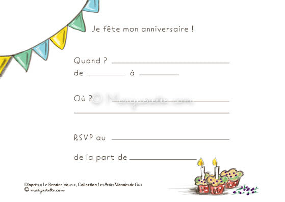 Le lot de cartes d'invitation d'anniversaire